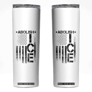 Abolish ICE Skinny Tumbler Vintage American Flag TS10 White Print Your Wear