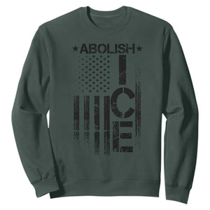 Abolish ICE Sweatshirt Vintage American Flag TS10 Dark Forest Green Print Your Wear