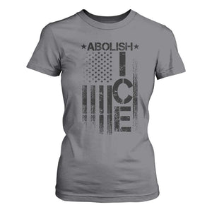 Abolish ICE T Shirt For Women Vintage American Flag TS10 Charcoal Print Your Wear