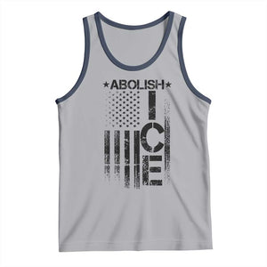 Abolish ICE Tank Top Vintage American Flag TS10 Athletic Heather Navy Print Your Wear