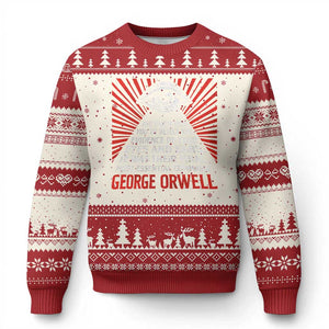 The Party Told You To Reject The Evidence Of Your Eyes Ugly Christmas Sweater Protest Inequality George Orwell TS10 Beige Red Print Your Wear