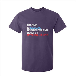 No One Is Illegal On Stolen Land T Shirt For Kid Built by Stolen Hands TS10 Purple Print Your Wear