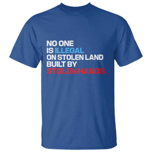 No One Is Illegal On Stolen Land T Shirt Built by Stolen Hands TS10 Royal Blue Print Your Wear