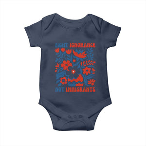 Protest Immigrant Baby Onesie Fight Ignorance Not Immigrants TS10 Navy Print Your Wear