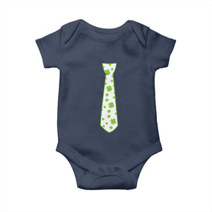 Shamrocks Tie Baby Onesie Kids St Patricks Day Costume Party Humor TS10 Navy Print Your Wear