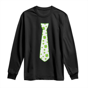 Shamrocks Tie Long Sleeve Shirt Kids St Patricks Day Costume Party Humor TS10 Black Print Your Wear