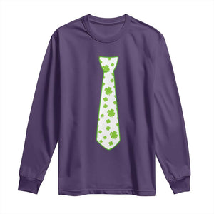 Shamrocks Tie Long Sleeve Shirt Kids St Patricks Day Costume Party Humor TS10 Purple Print Your Wear