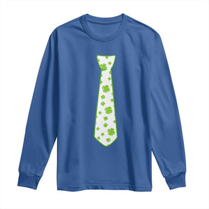 Shamrocks Tie Long Sleeve Shirt Kids St Patricks Day Costume Party Humor TS10 Royal Blue Print Your Wear