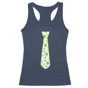 Shamrocks Tie Racerback Tank Top Kids St Patricks Day Costume Party Humor TS10 Navy Print Your Wear