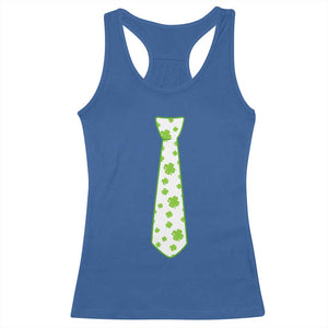 Shamrocks Tie Racerback Tank Top Kids St Patricks Day Costume Party Humor TS10 Royal Blue Print Your Wear