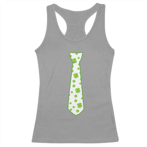 Shamrocks Tie Racerback Tank Top Kids St Patricks Day Costume Party Humor TS10 Sport Gray Print Your Wear