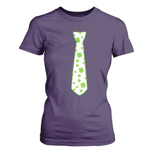 Shamrocks Tie T Shirt For Women Kids St Patricks Day Costume Party Humor TS10 Purple Print Your Wear