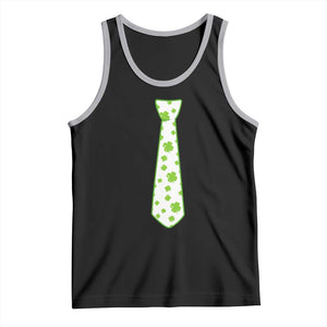 Shamrocks Tie Tank Top Kids St Patricks Day Costume Party Humor TS10 Black Athletic Heather Print Your Wear
