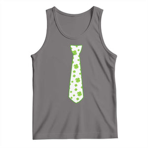 Shamrocks Tie Tank Top Kids St Patricks Day Costume Party Humor TS10 Deep Heather Print Your Wear
