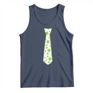 Shamrocks Tie Tank Top Kids St Patricks Day Costume Party Humor TS10 Navy Print Your Wear