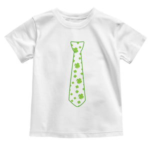 Shamrocks Tie Toddler T Shirt Kids St Patricks Day Costume Party Humor TS10 White Print Your Wear