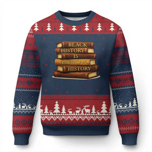 Black History Month Ugly Christmas Sweater Book Lover Teacher Black History Is American History TS10 Navy Red Print Your Wear