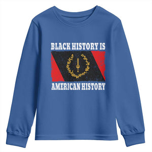 Black History Is American History Youth Sweatshirt Afro African Black American Heritage Flag TS10 Royal Blue Print Your Wear