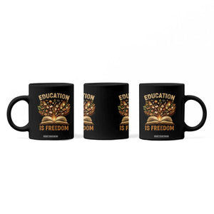 Black History Education Is Freedom Coffee Mug Retro Books Afro African American Heritage TS10 Print Your Wear
