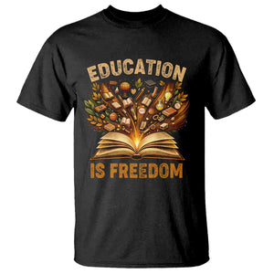 Black History Education Is Freedom T Shirt Retro Books Afro African American Heritage TS10 Black Print Your Wear