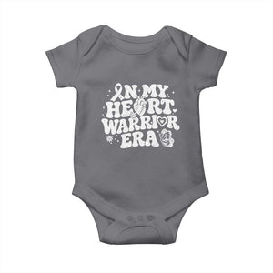 CHD Heart Disease Awareness Baby Onesie In My Heart Warrior Era TS10 Charcoal Print Your Wear