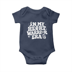 CHD Heart Disease Awareness Baby Onesie In My Heart Warrior Era TS10 Navy Print Your Wear