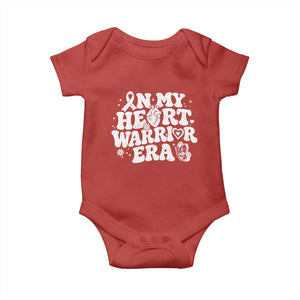 CHD Heart Disease Awareness Baby Onesie In My Heart Warrior Era TS10 Red Print Your Wear