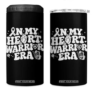 CHD Heart Disease Awareness 4 in 1 Can Cooler Tumbler In My Heart Warrior Era TS10 One Size: 16 oz Black Print Your Wear