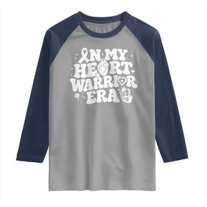 CHD Heart Disease Awareness Raglan Shirt In My Heart Warrior Era TS10 Sport Gray Navy Print Your Wear