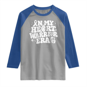 CHD Heart Disease Awareness Raglan Shirt In My Heart Warrior Era TS10 Sport Gray Royal Print Your Wear