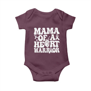 CHD Heart Disease Awareness Baby Onesie Heart Warrior Mama TS10 Maroon Print Your Wear