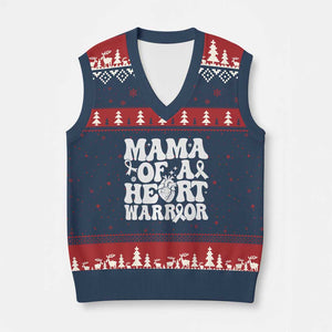 CHD Heart Disease Awareness V-Neck Knit Sweater Vest Heart Warrior Mama TS10 Navy Red Print Your Wear