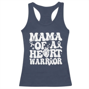 CHD Heart Disease Awareness Racerback Tank Top Heart Warrior Mama TS10 Navy Print Your Wear