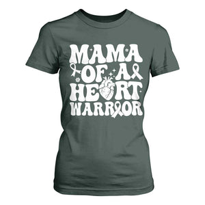 CHD Heart Disease Awareness T Shirt For Women Heart Warrior Mama TS10 Dark Forest Green Print Your Wear