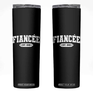 Fiancee Est 2026 Skinny Tumbler Future Mrs. and Mr. Bridal Shower Engagement Gift TS10 Black Print Your Wear
