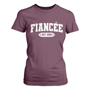 Fiancee Est 2026 T Shirt For Women Future Mrs. and Mr. Bridal Shower Engagement Gift TS10 Maroon Print Your Wear