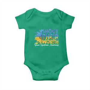 Down Syndrome Awareness Sunflower Baby Onesie Shout Their Worth TS10 Irish Green Print Your Wear