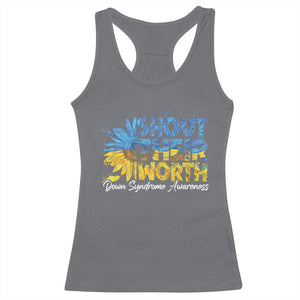 Down Syndrome Awareness Sunflower Racerback Tank Top Shout Their Worth TS10 Charcoal Print Your Wear