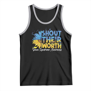 Down Syndrome Awareness Sunflower Tank Top Shout Their Worth TS10 Black Athletic Heather Print Your Wear