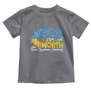 Down Syndrome Awareness Sunflower Toddler T Shirt Shout Their Worth TS10 Charcoal Print Your Wear