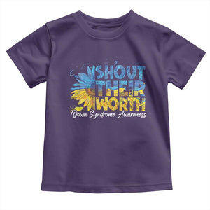 Down Syndrome Awareness Sunflower Toddler T Shirt Shout Their Worth TS10 Purple Print Your Wear