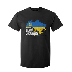 Slava Ukraini Ukraine Flag T Shirt For Kid Patriot Patriotic Ukrainian National Flag TS10 Black Print Your Wear