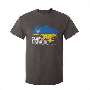 Slava Ukraini Ukraine Flag T Shirt For Kid Patriot Patriotic Ukrainian National Flag TS10 Dark Chocolate Print Your Wear