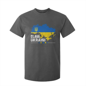 Slava Ukraini Ukraine Flag T Shirt For Kid Patriot Patriotic Ukrainian National Flag TS10 Dark Heather Print Your Wear