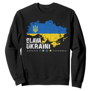 Slava Ukraini Ukraine Flag Sweatshirt Patriot Patriotic Ukrainian National Flag TS10 Black Print Your Wear