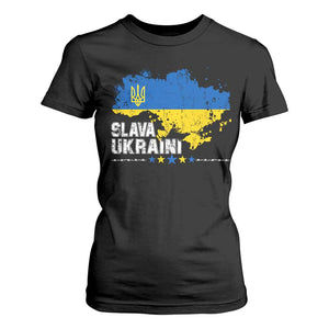 Slava Ukraini Ukraine Flag T Shirt For Women Patriot Patriotic Ukrainian National Flag TS10 Black Print Your Wear