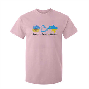 Peace Love Ukraine Sunflower Flag T Shirt For Kid TS10 Light Pink Print Your Wear