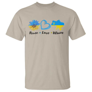 Peace Love Ukraine Sunflower Flag T Shirt TS10 Sand Print Your Wear