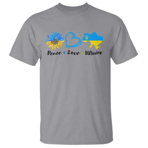 Peace Love Ukraine Sunflower Flag T Shirt TS10 Sport Gray Print Your Wear