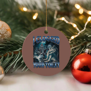 Alpha Wolf Meme Ceramic Ornament I Clogged Your Toilet Funny Unhinged Stupid Brainrot TS10 1pc Mocha Print Your Wear